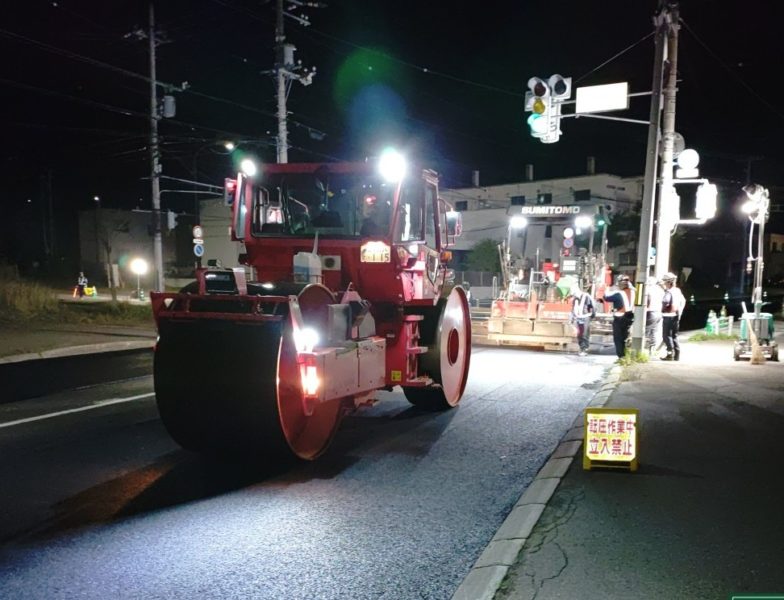 施工中②(SMA舗装)